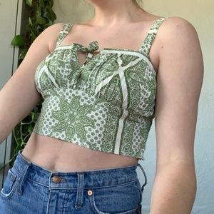 paisley crop tank top